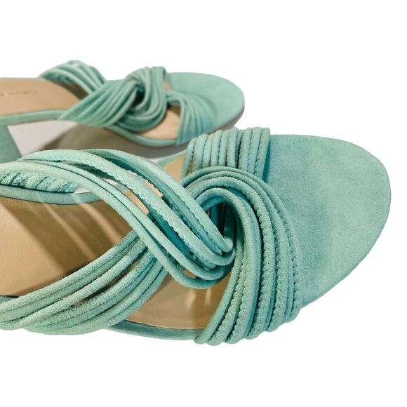 Stuart Weitzman Womens 8.5 Twist Block 75 Slide Suede Heels Eucalyptus Green - Picture 5 of 12